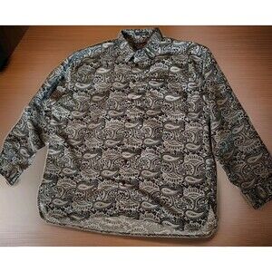 Beverly Hills Polo Club Sz XL Men's Paisley Design Long Sleeve Button Up Shirt